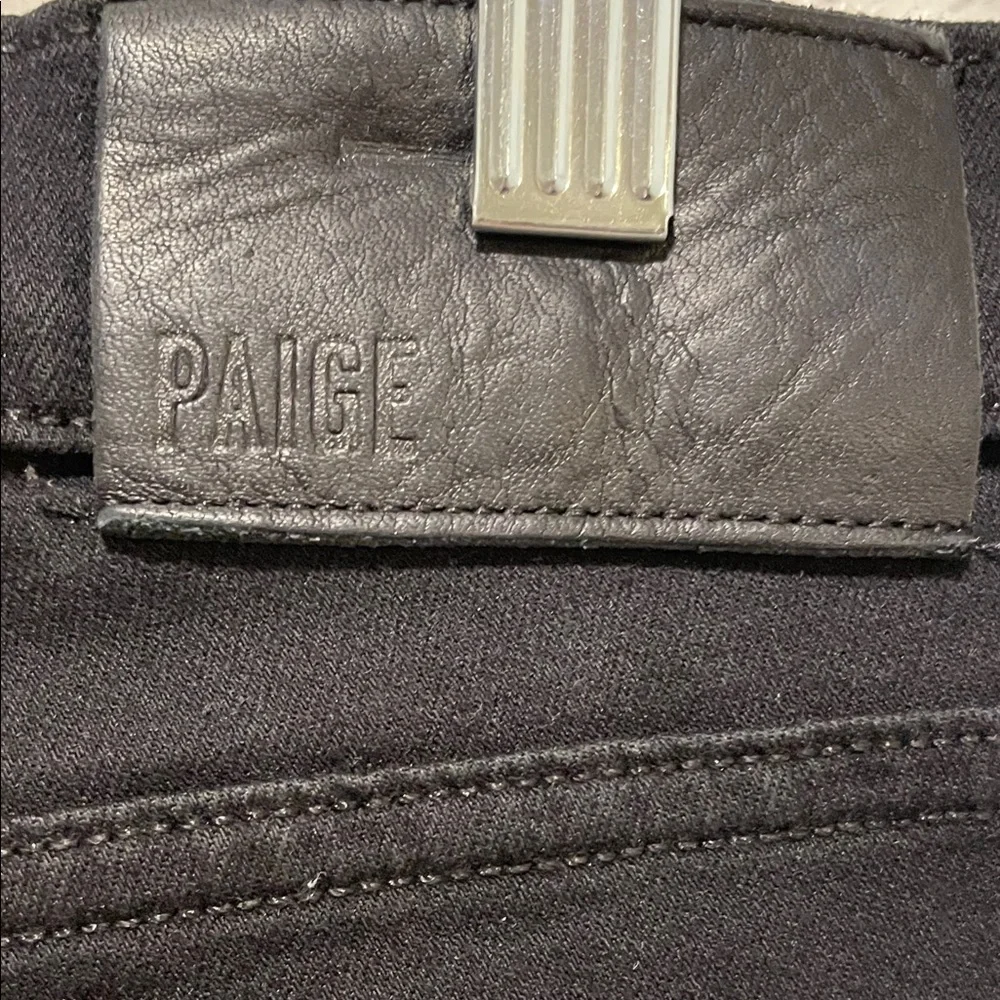 PAIGE Jet Black Denim Jeans 31x33 - Picture 3 of 4